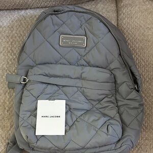 Marc Jacobs Quilted Silver Backpack